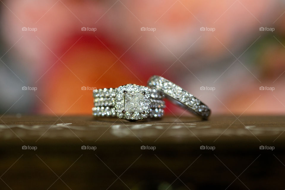 White gold bride and groom wedding rings