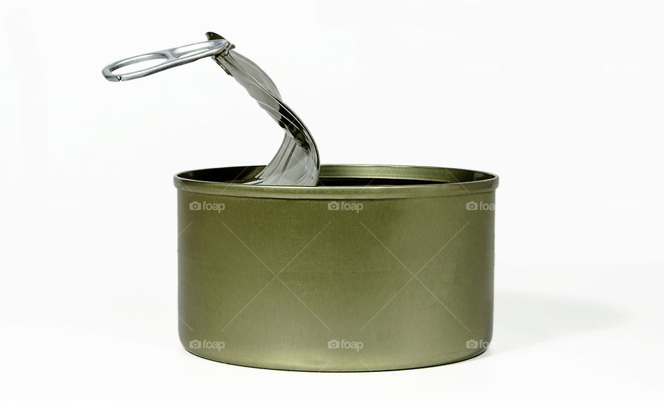 Tin Cans. Empty cans that are already open.On a white background.