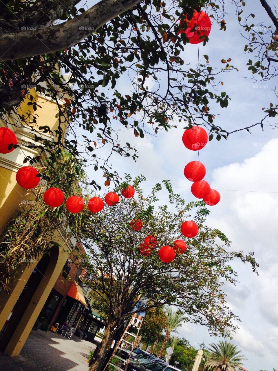 Red Lantern Decorated Street