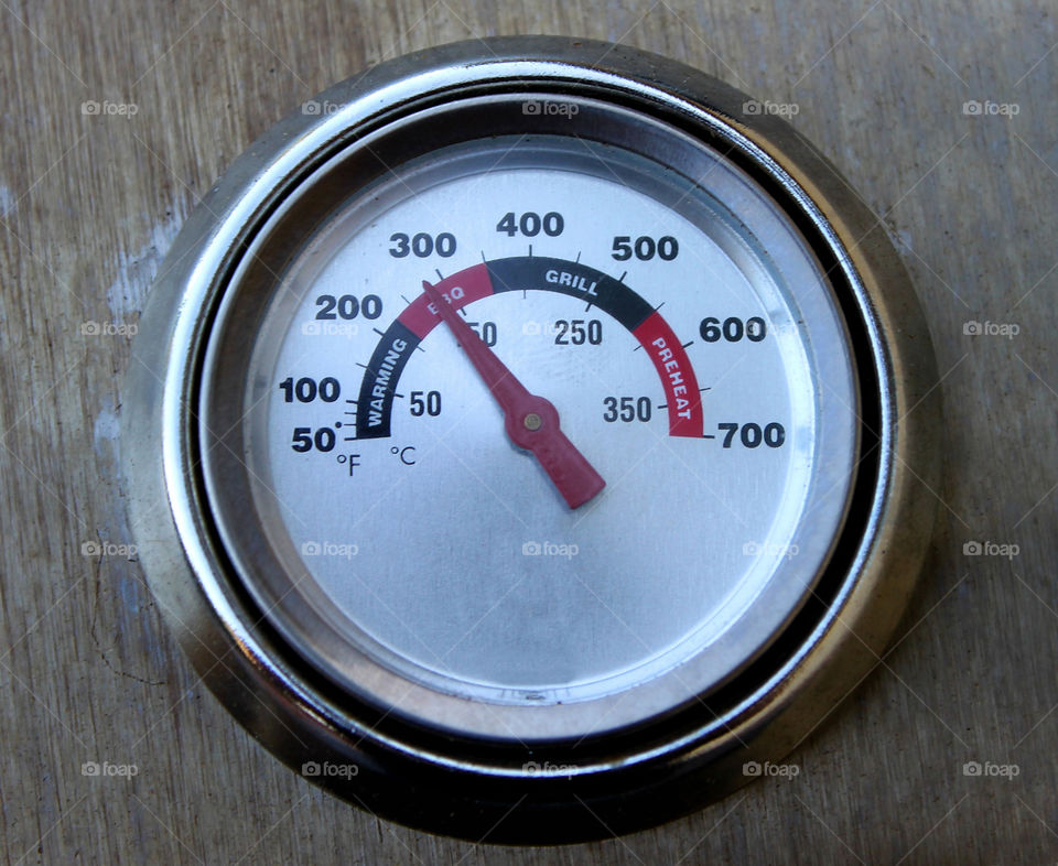 BBQ Thermometer
Old sliver thermometer form a barbeque gas grill.