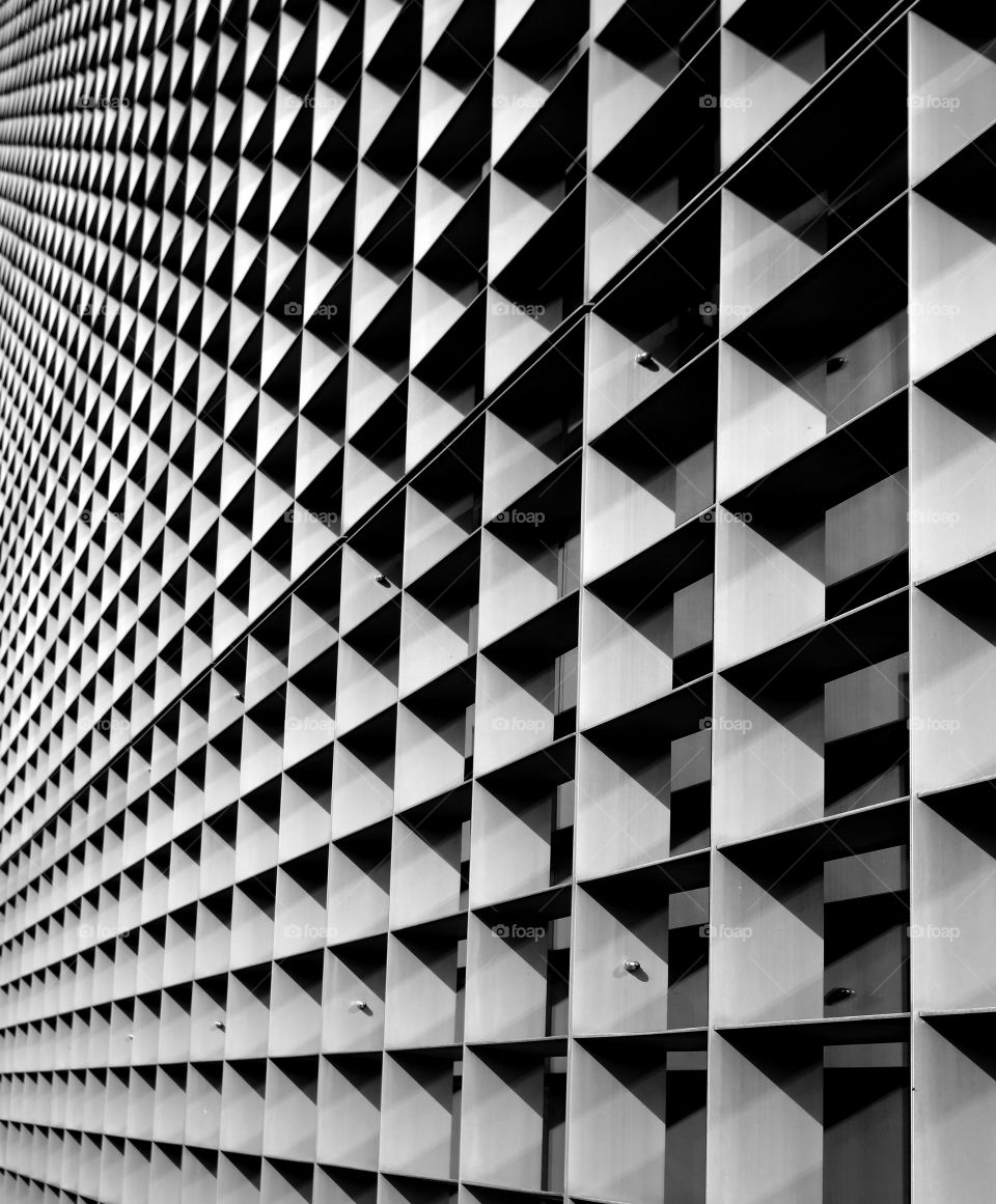 Black and white full frame shot of architectural pattern.