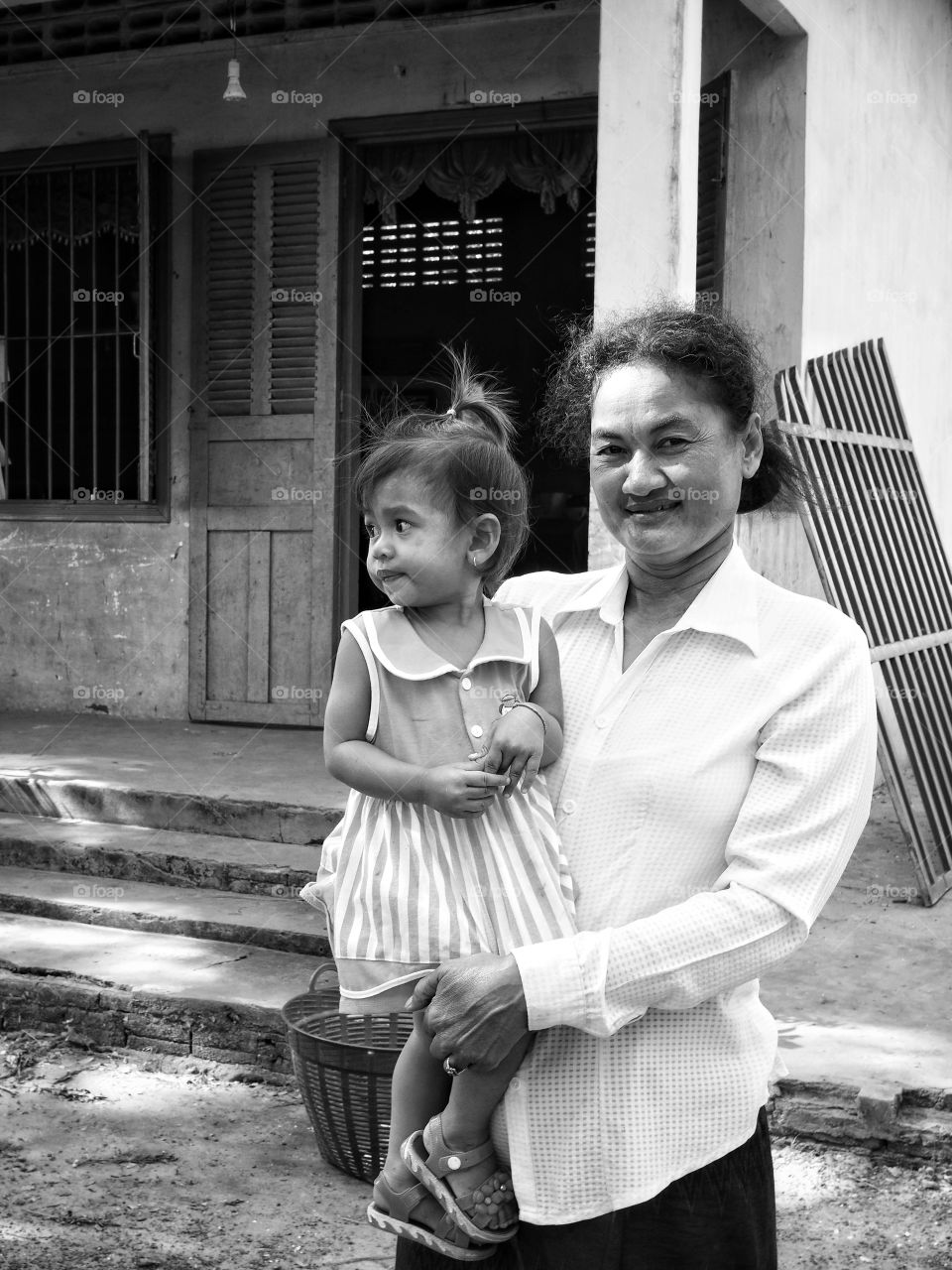 Cambodian woman and child 