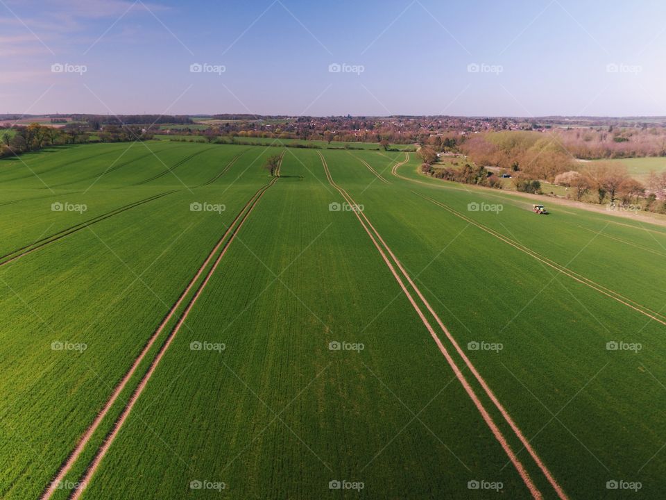 Aerial of the fields
