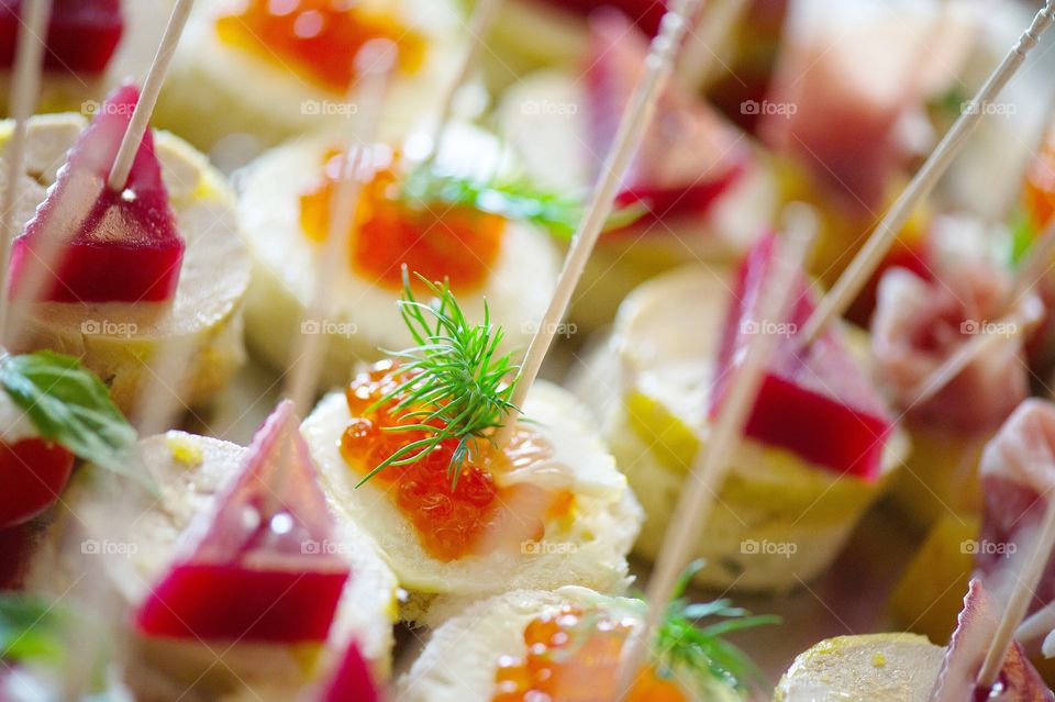 Close-up of canape food