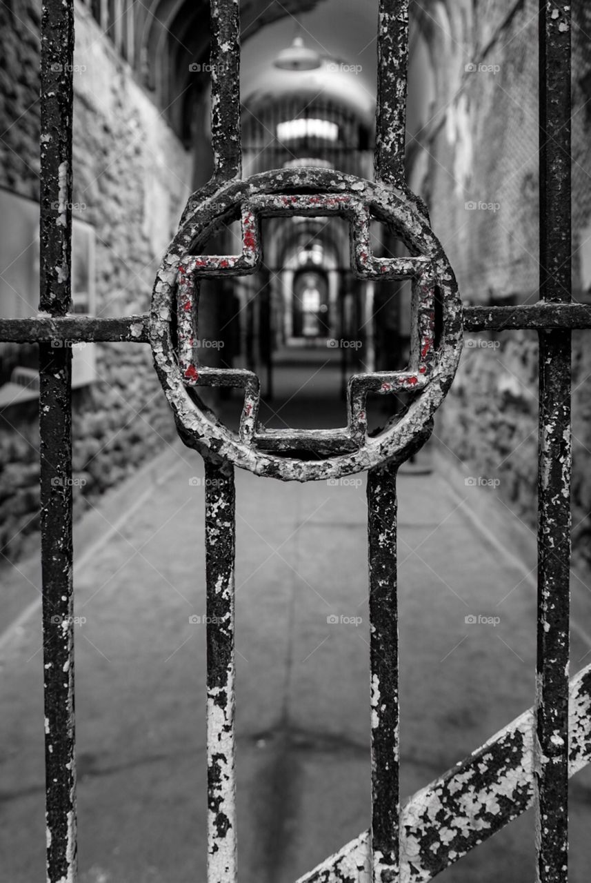 Iron Cross At An Abandoned Hospital, Eastern State Penitentiary In Philadelphia Pennsylvania, Abandoned Photography, Urban Decay 