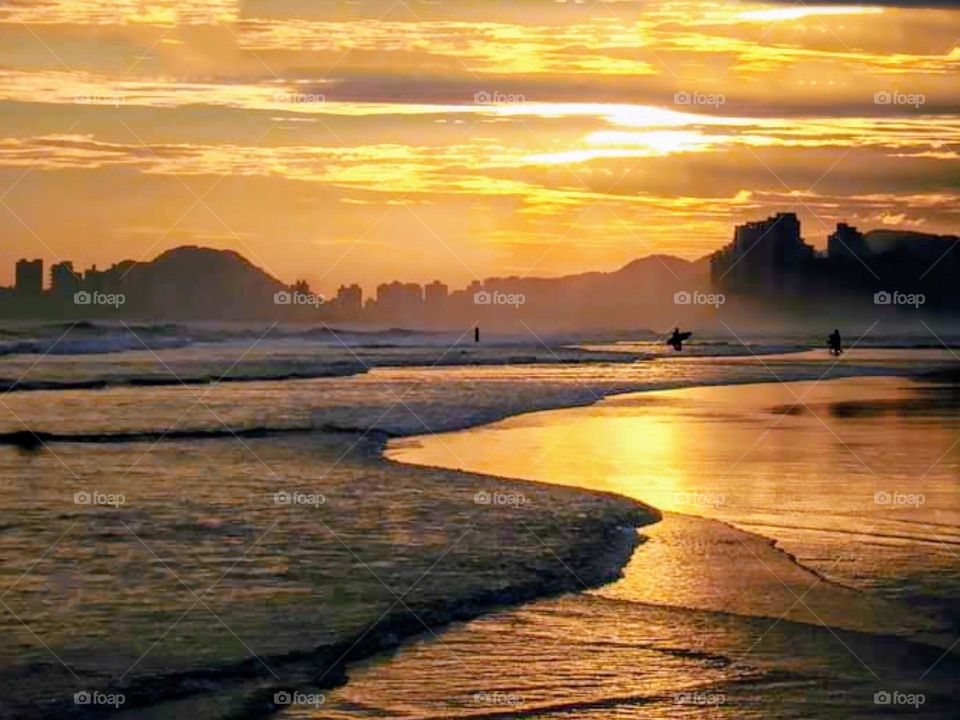 Sunset on a brasilian beach 