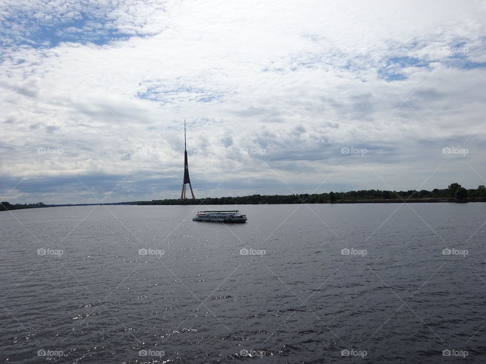 Jurmala touristic ship on the Daugava River in Riga