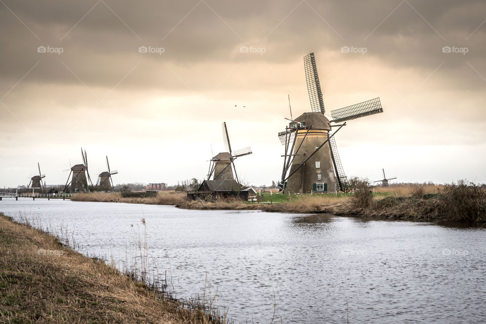 Windmills at Kinder Dijk - Holland