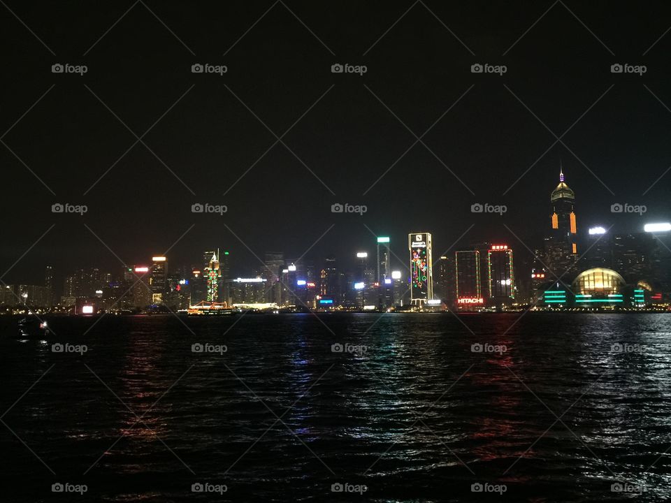 Hongkong harbor lights 