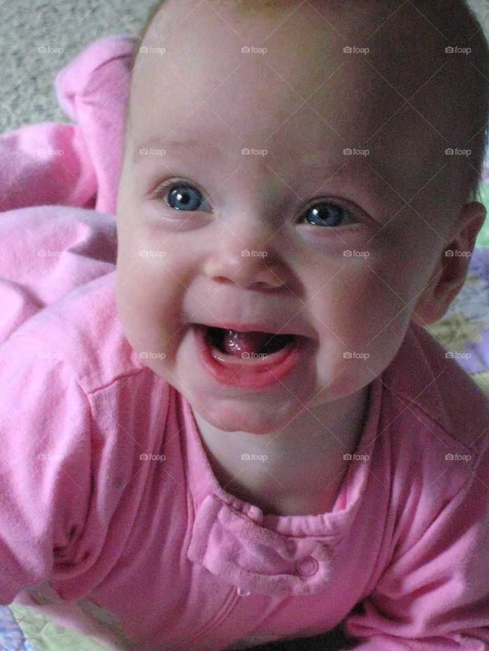 smiling pink baby briar