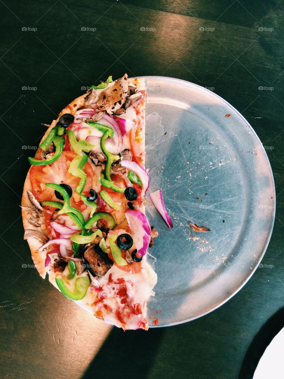 Half pizza. Pizzeria 