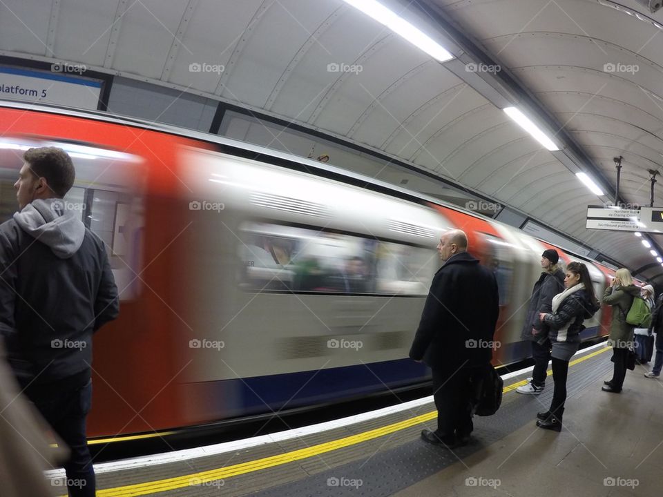 London Underground/ tube/ subway/ metro- train with motion blur