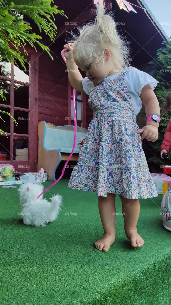 Girl and the cat