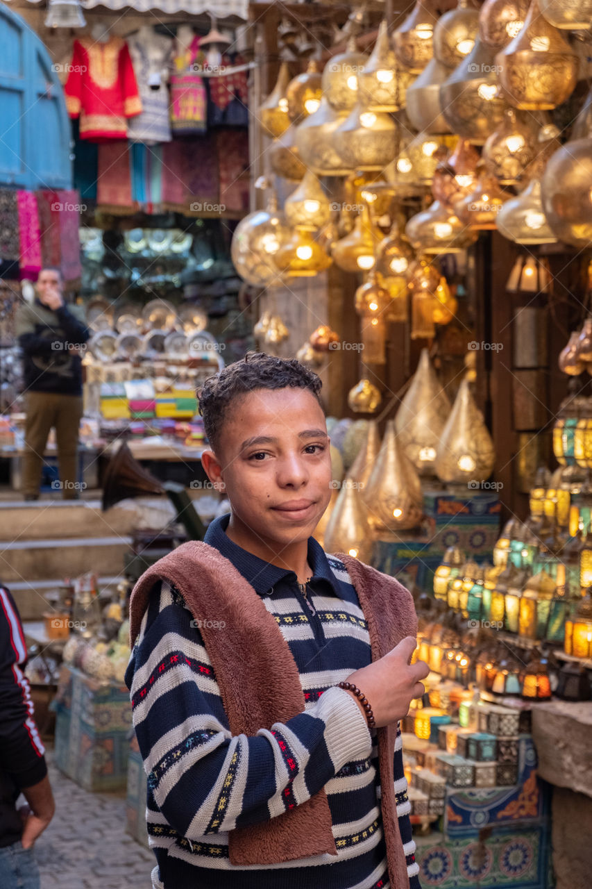 Beautiful lamp shop at Khan Market, Egypt