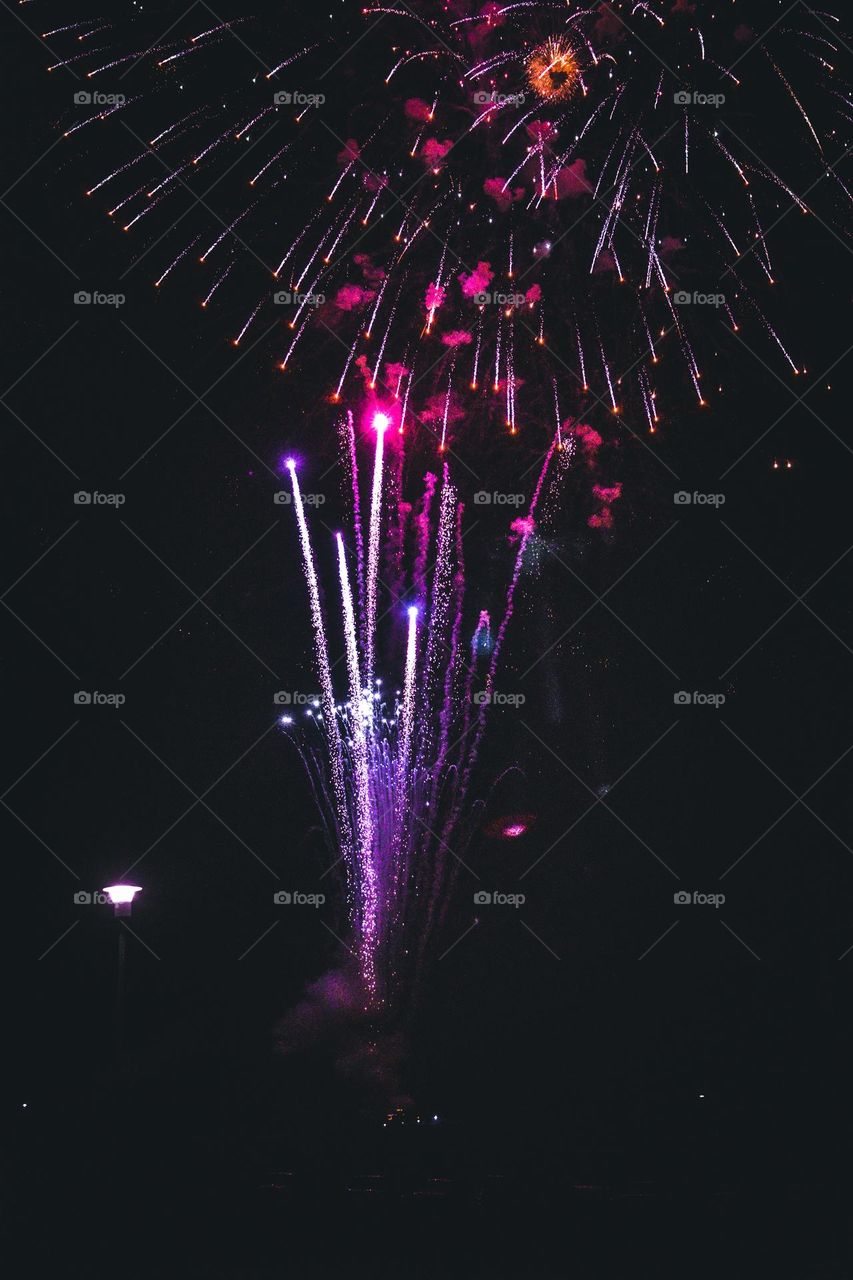 Cool colored firework display.