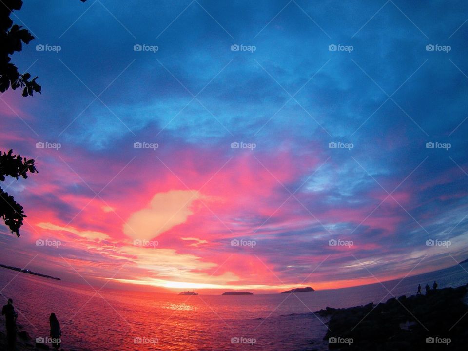 purplish sky sunset