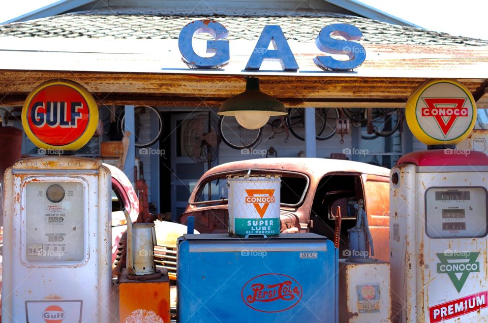 Vintage gas station