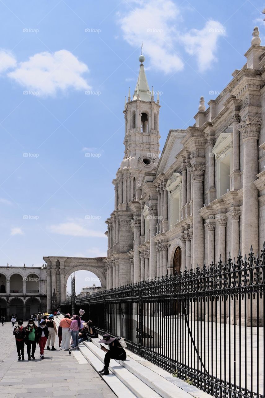 Cathedral of the city of Arequipa. Colonial architecture