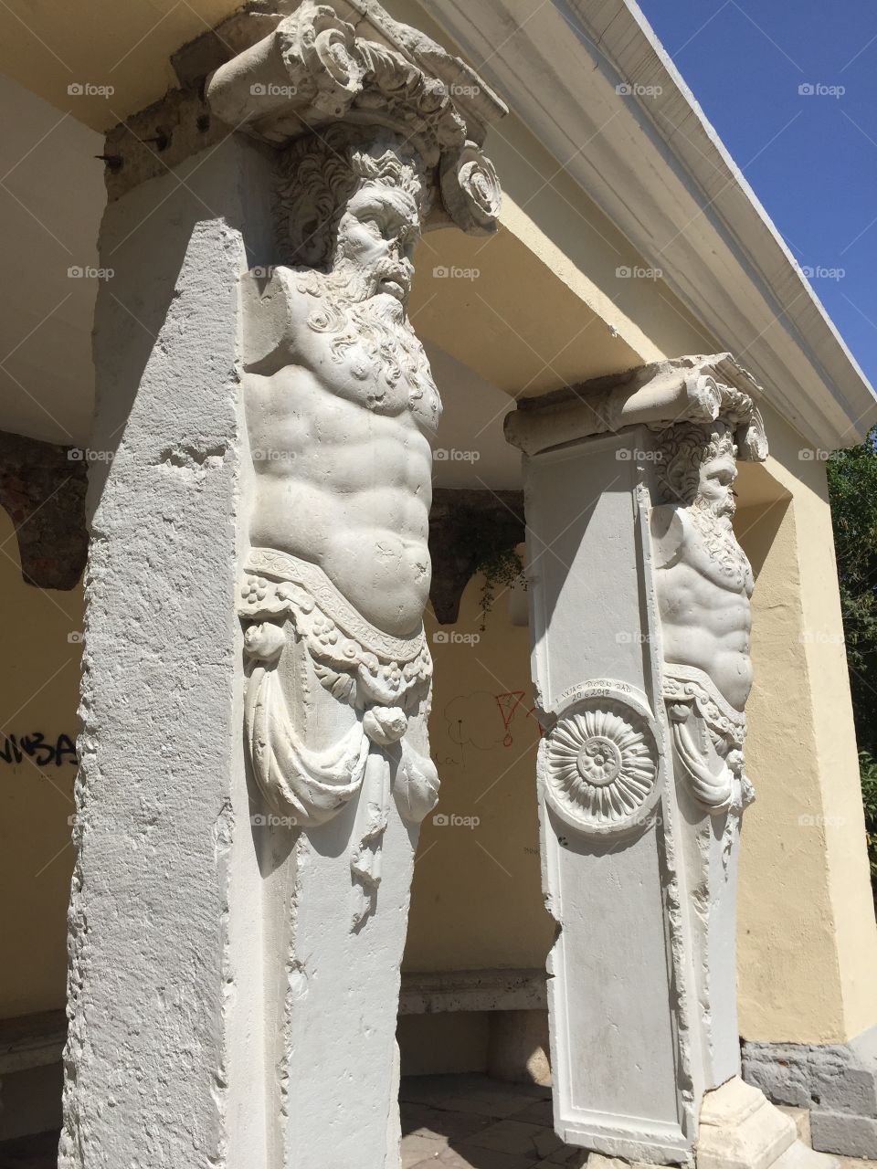 Sculptures in Queen Jelena garden in Zadar 