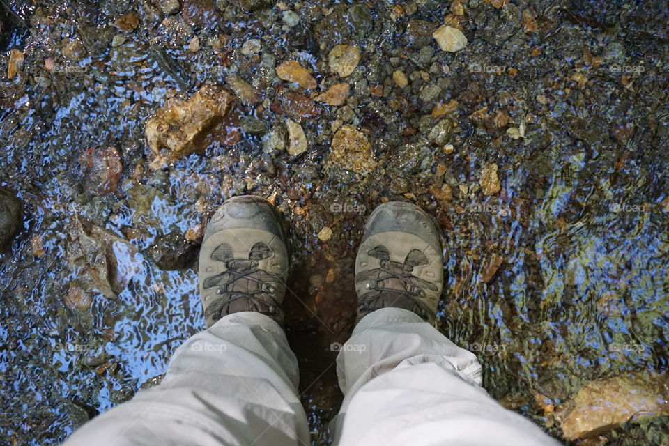 Standing in a stream in the Cascade Foothills in WA state.