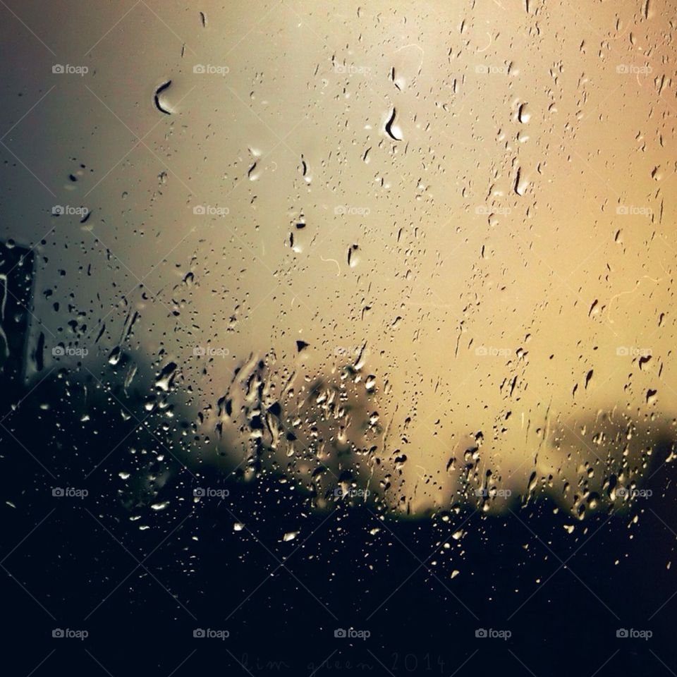 Rain Falling on Windows