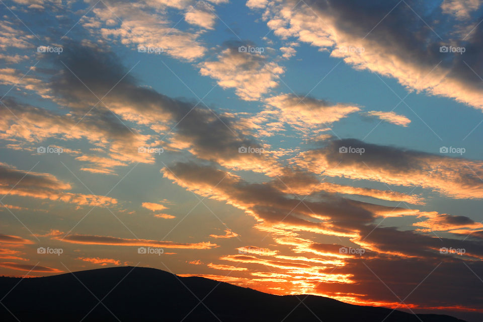 Sunset sky and clouds