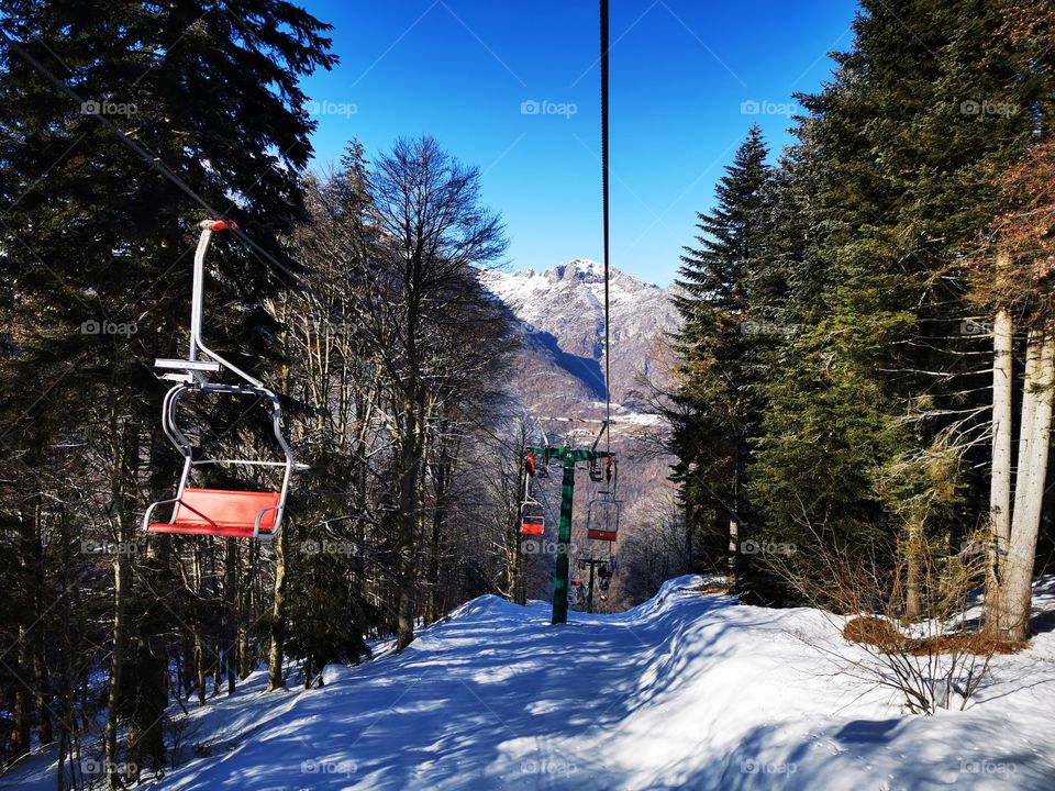 Ski lift to Alpe Mera Italy