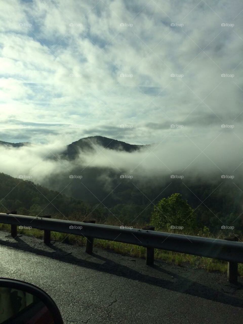 Foggy mountain view West Virginia