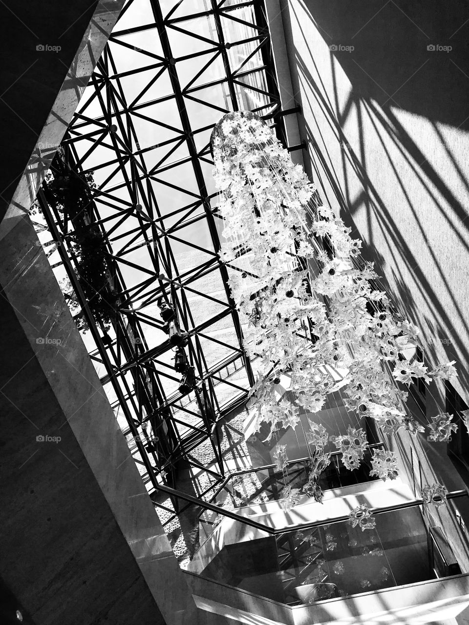 glass ceiling in the hotel