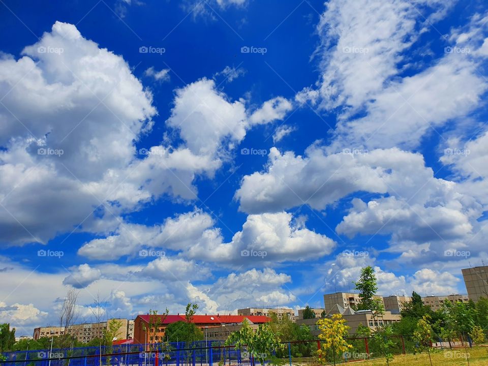 clouds in the city view
