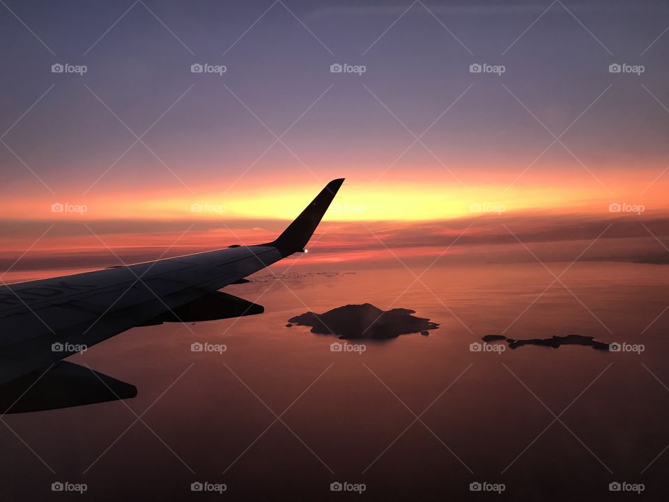 Sunset view into Sicily 