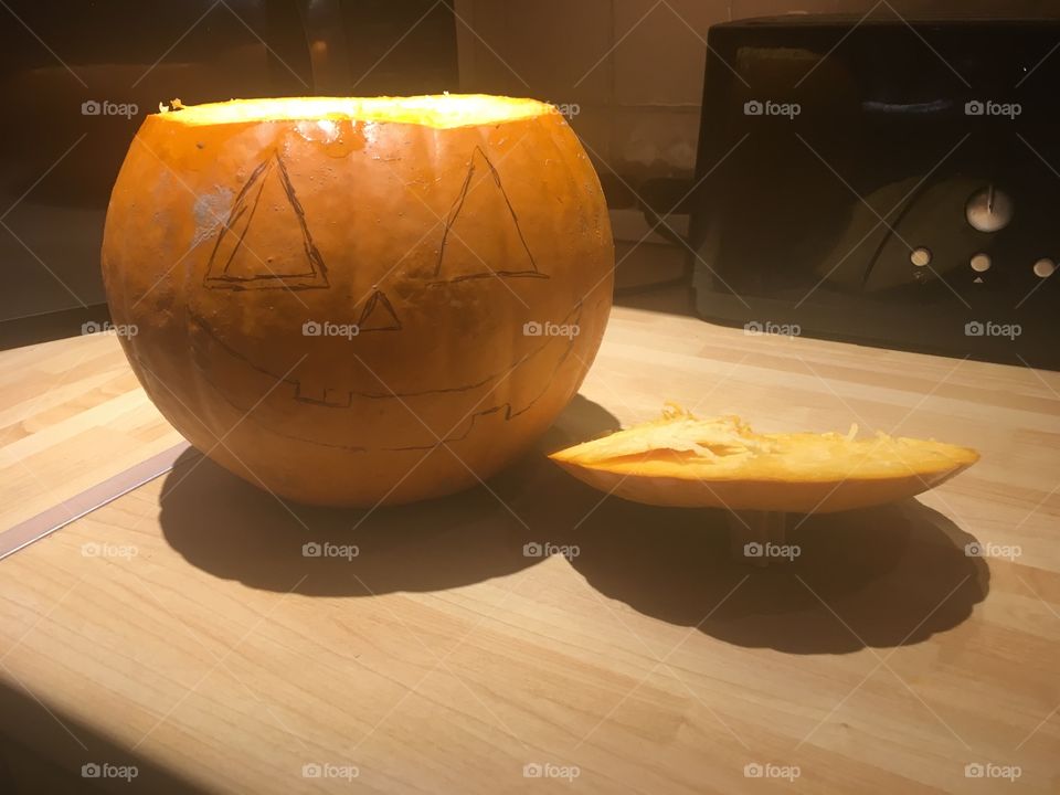 No Person, Pumpkin, Halloween, Wood, Food