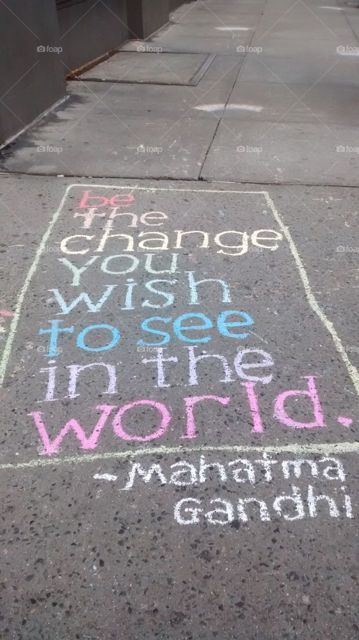 Quote in Chalk. NYC outdoors