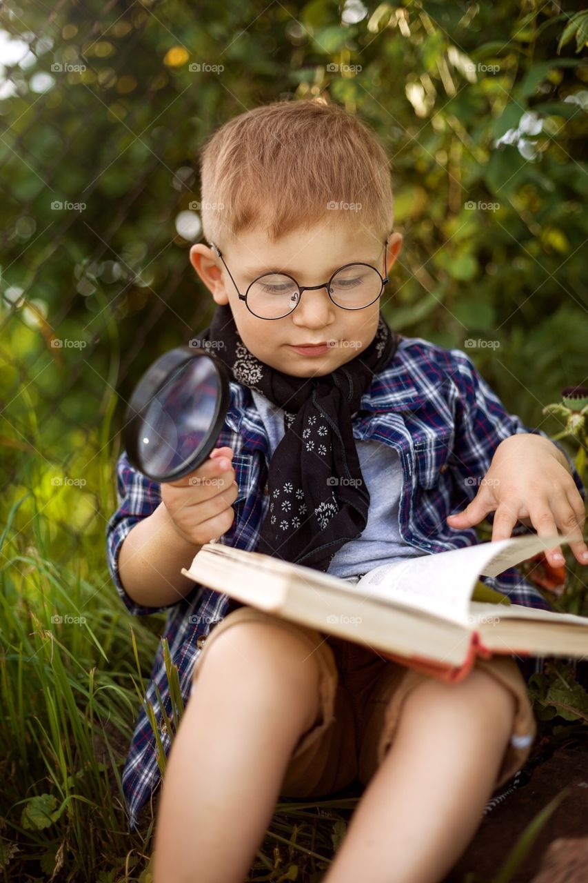 reading a book