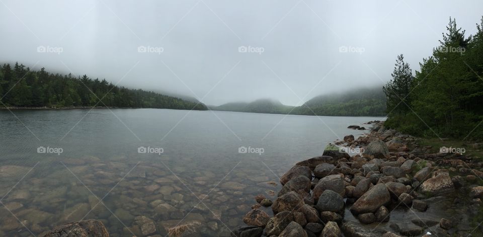 Hazy New England pond