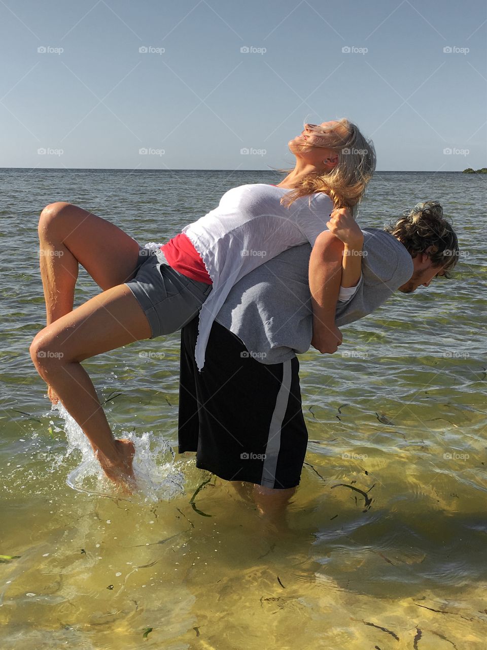 Couple enjoying at beach