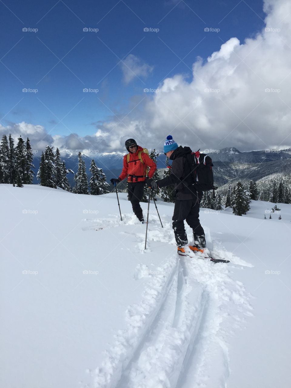 Back country skiing 