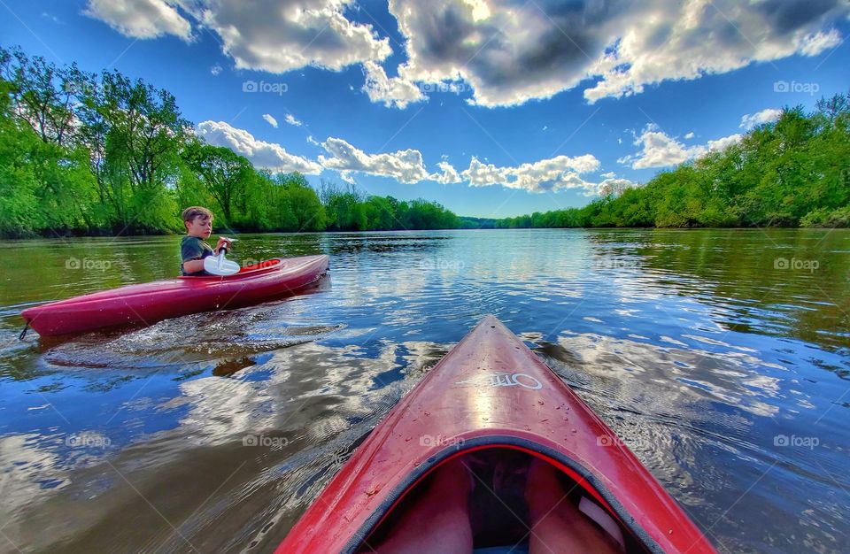 paddling on the river