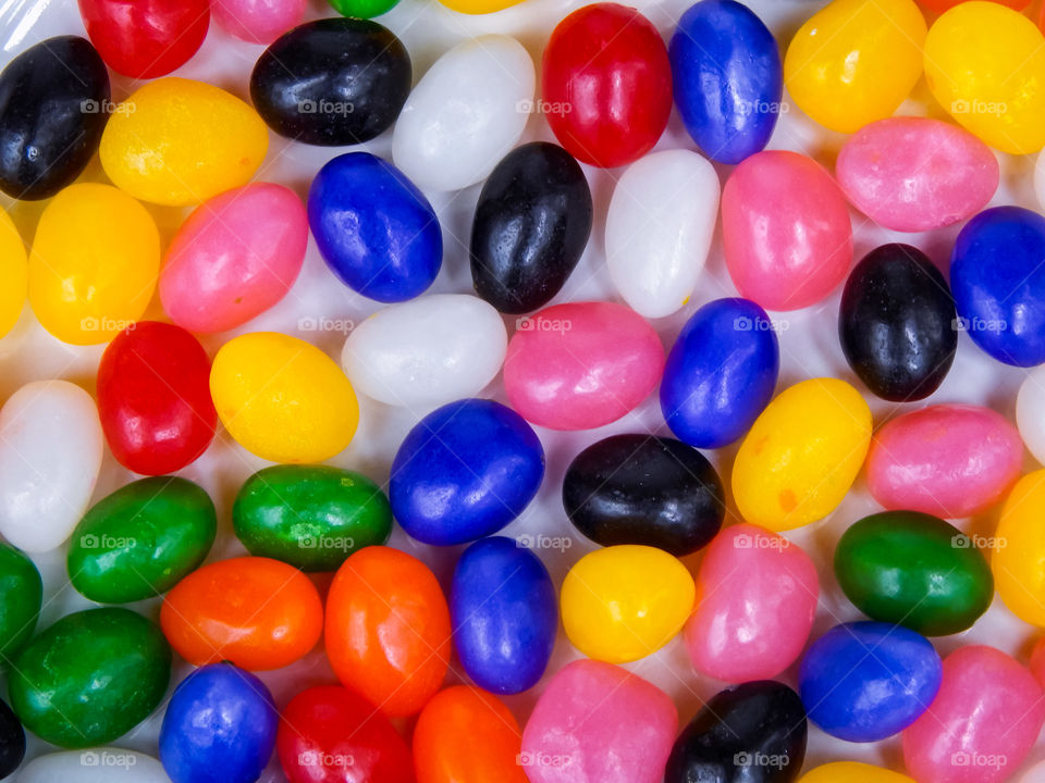 Colorful Gourmet Jelly Beans Closeup