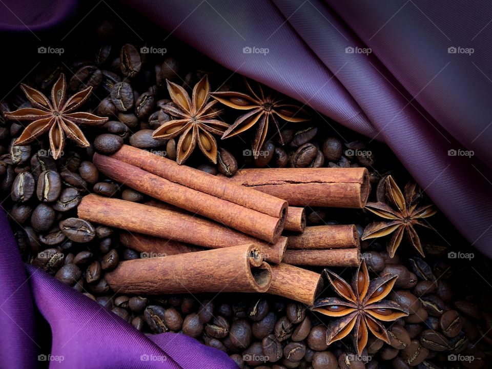 Cinnamon anise and coffee