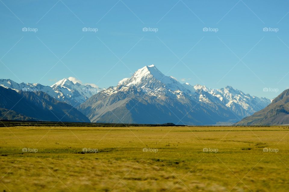 First views of Mt. Cook, New Zealand