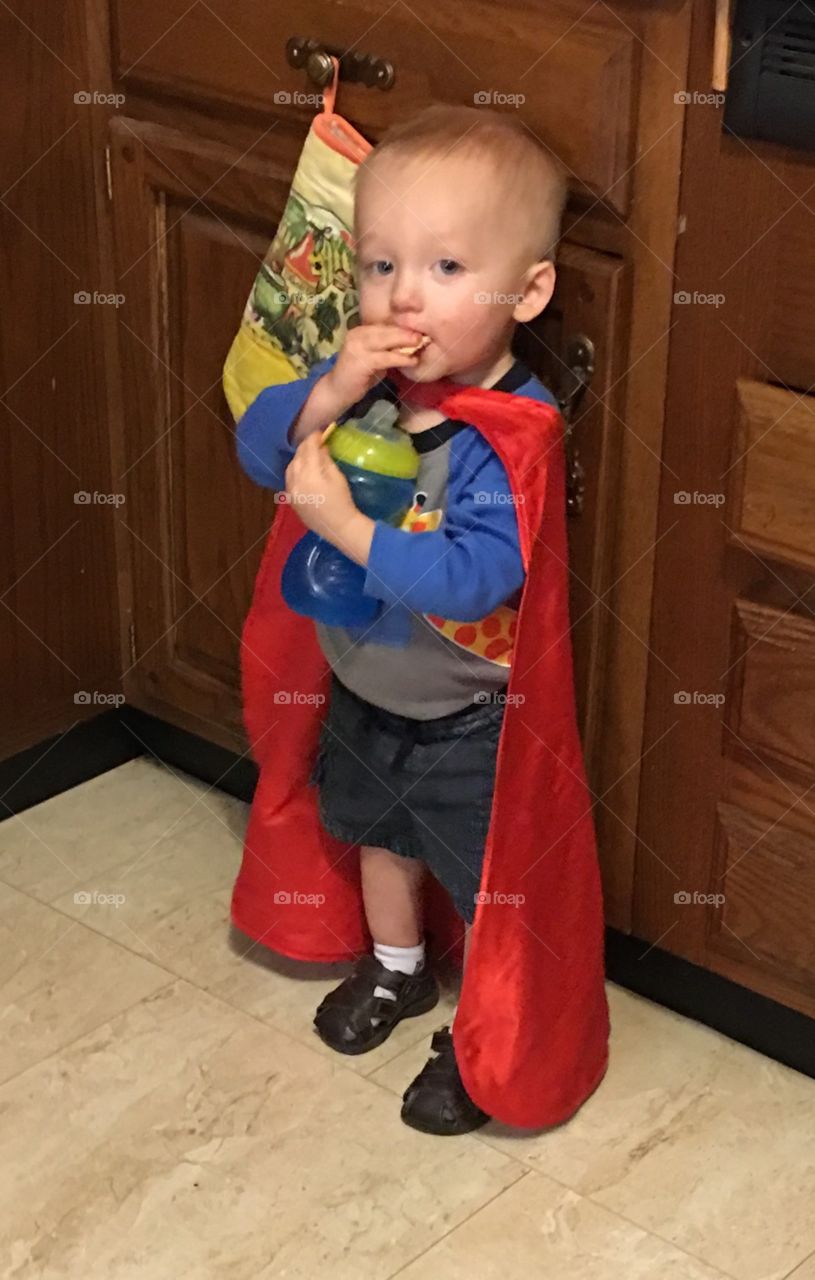 He refuses to take off his Superman cape