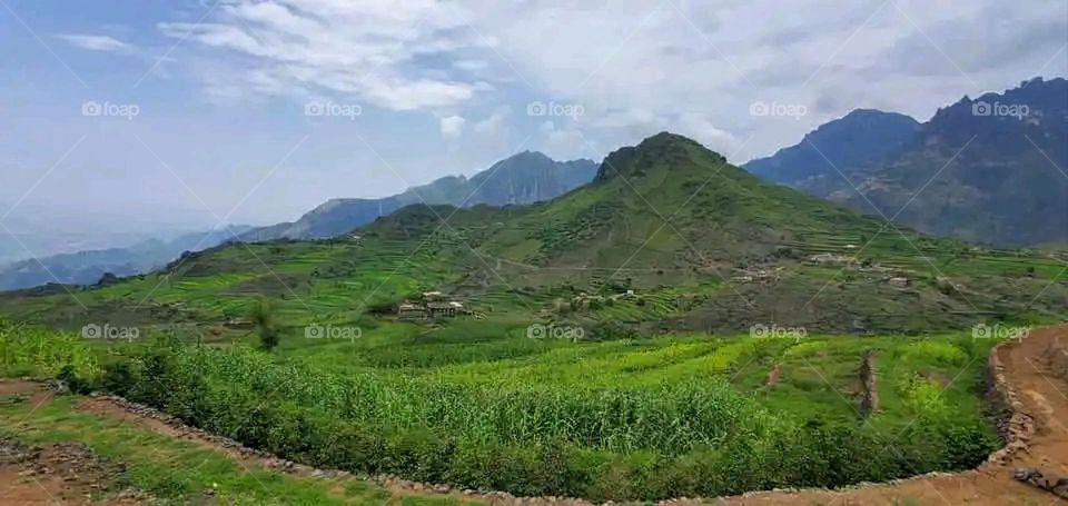 Glory be to God, the magnificent and picturesque view and the natural green trees are a view that is nothing more wonderful than it