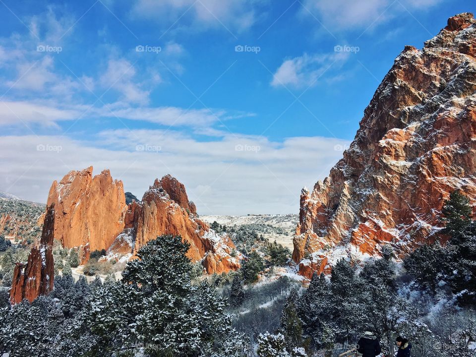 Beautiful snow capped mountain vista. 