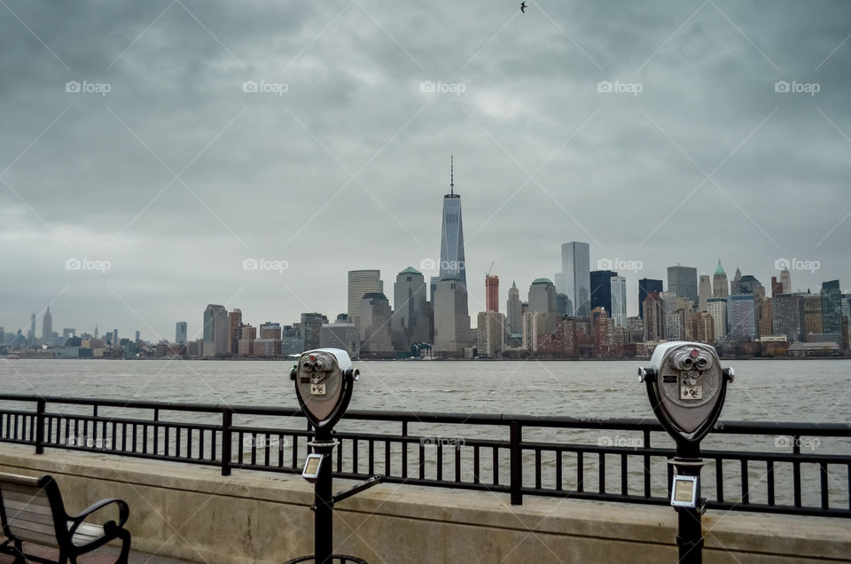 Water in front of New York city