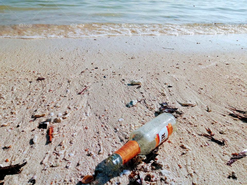 bear bottle at beach