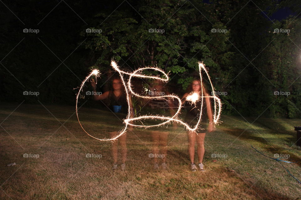 USA with sparklers