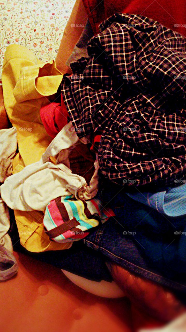 cloths. pile of cloths