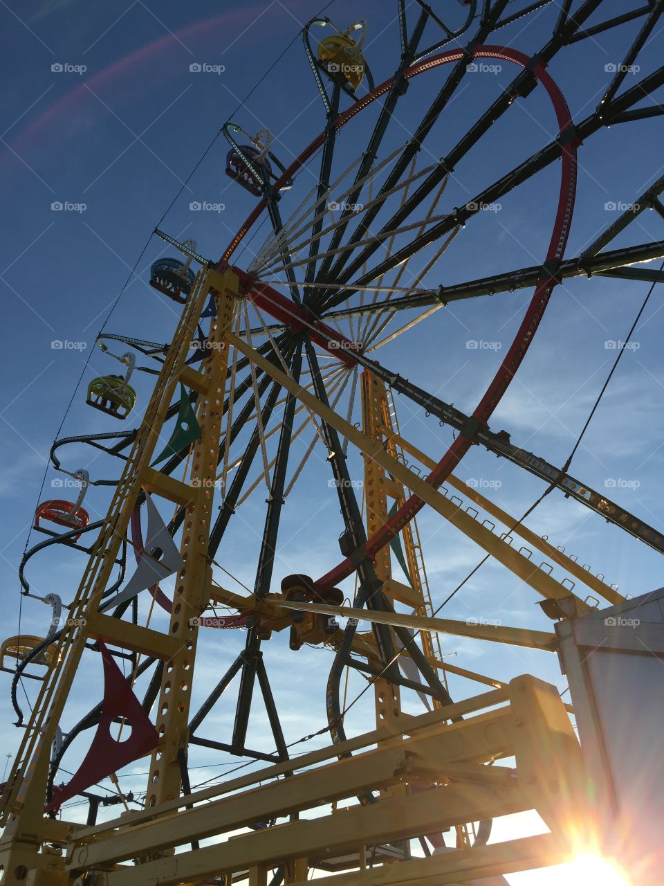 Ferris wheel at dusk. Ferris wheel at the fair