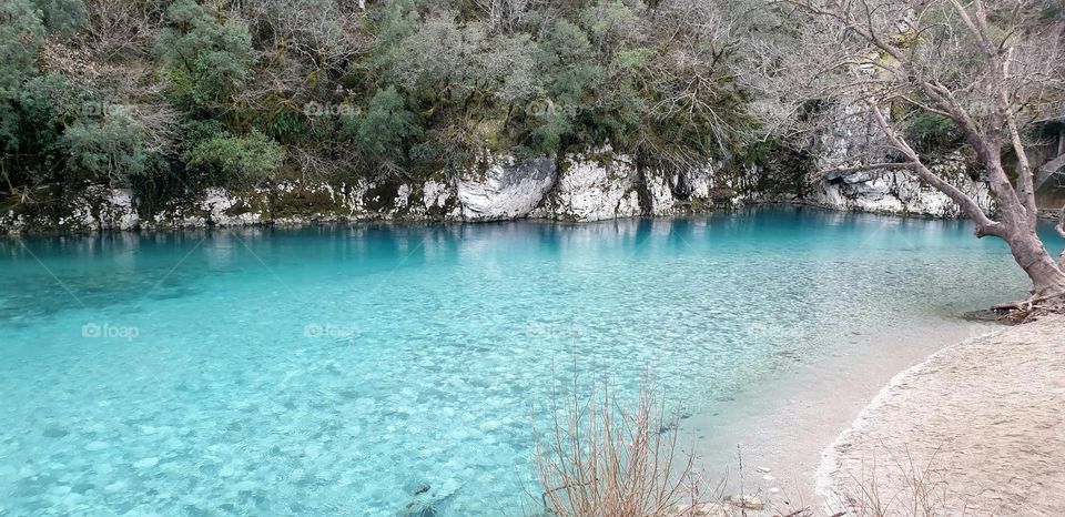 A moment at the river boidomatis at greece at zagori